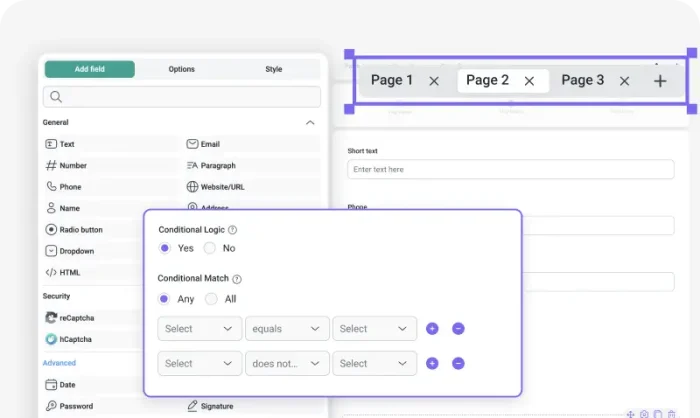 simple and advanced features of ivyforms